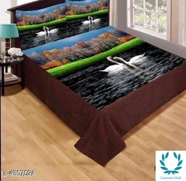 Velvet Double Bedsheet - King (Length Size: 104 in Width Size: 95 in Pillow Length Size: 27 in Pillow Width Size: 17 in), Velvet, Digital Printed